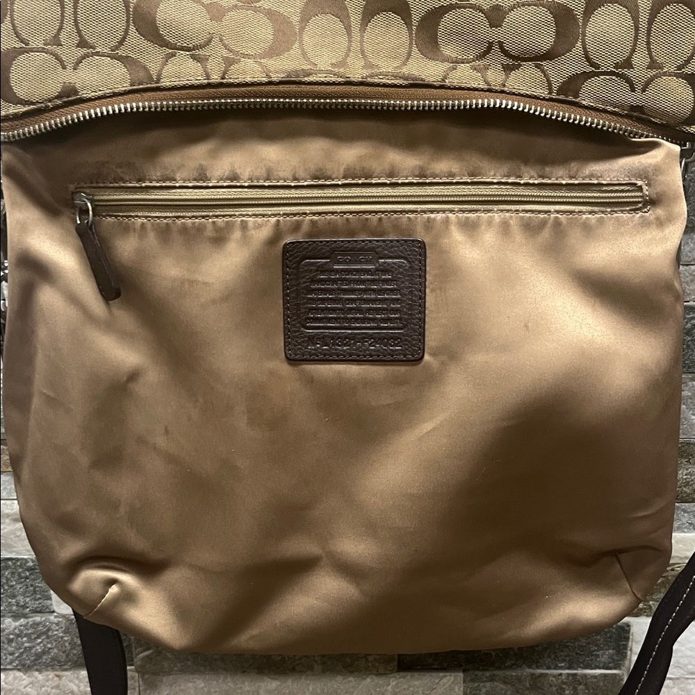 Coach Brown and Tan Signature Shoulder Bag - Picture 9 of 16
